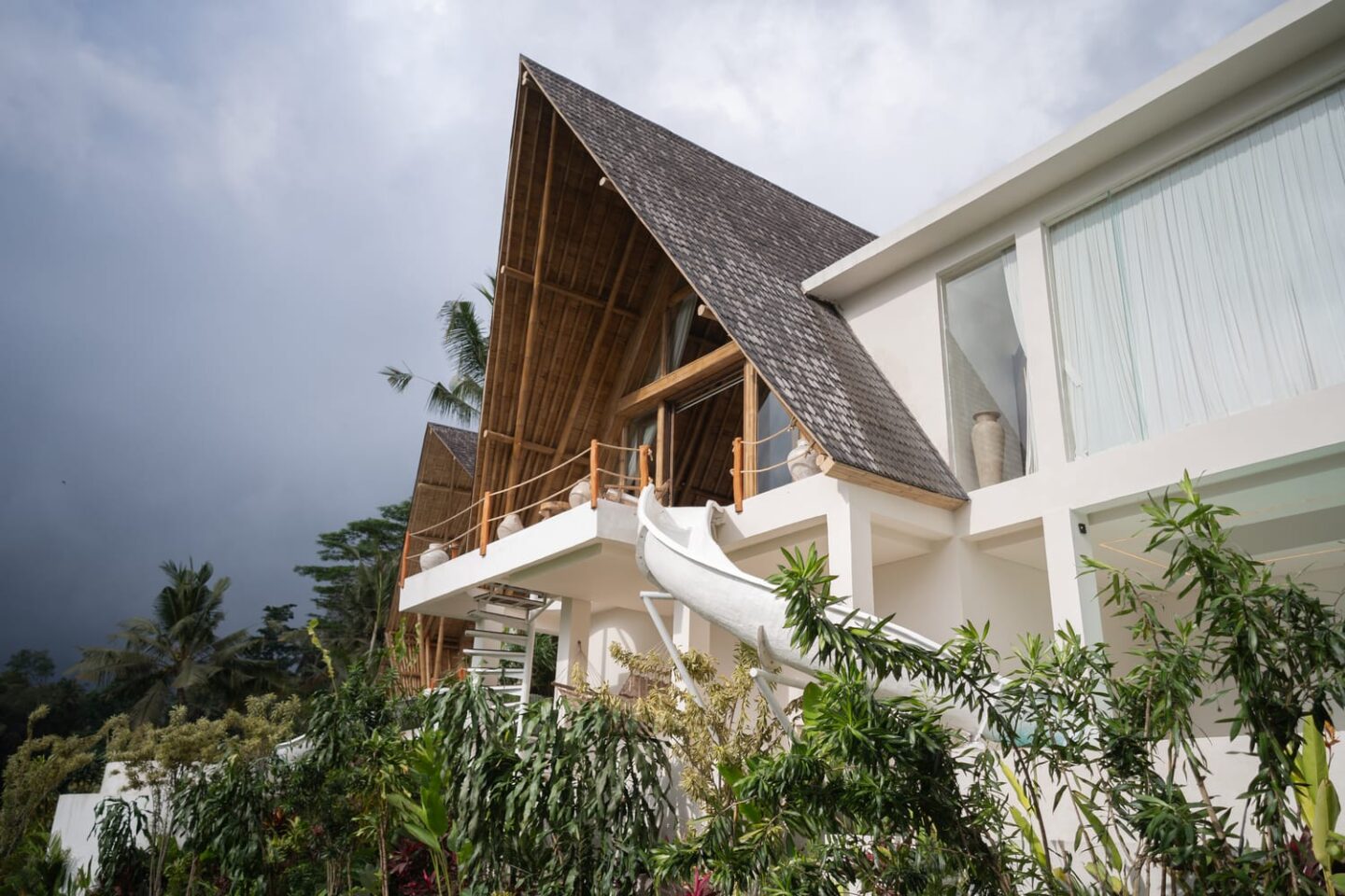 NUMA Bali bamboo villa with a private pool overlooking the Sidemen landscape